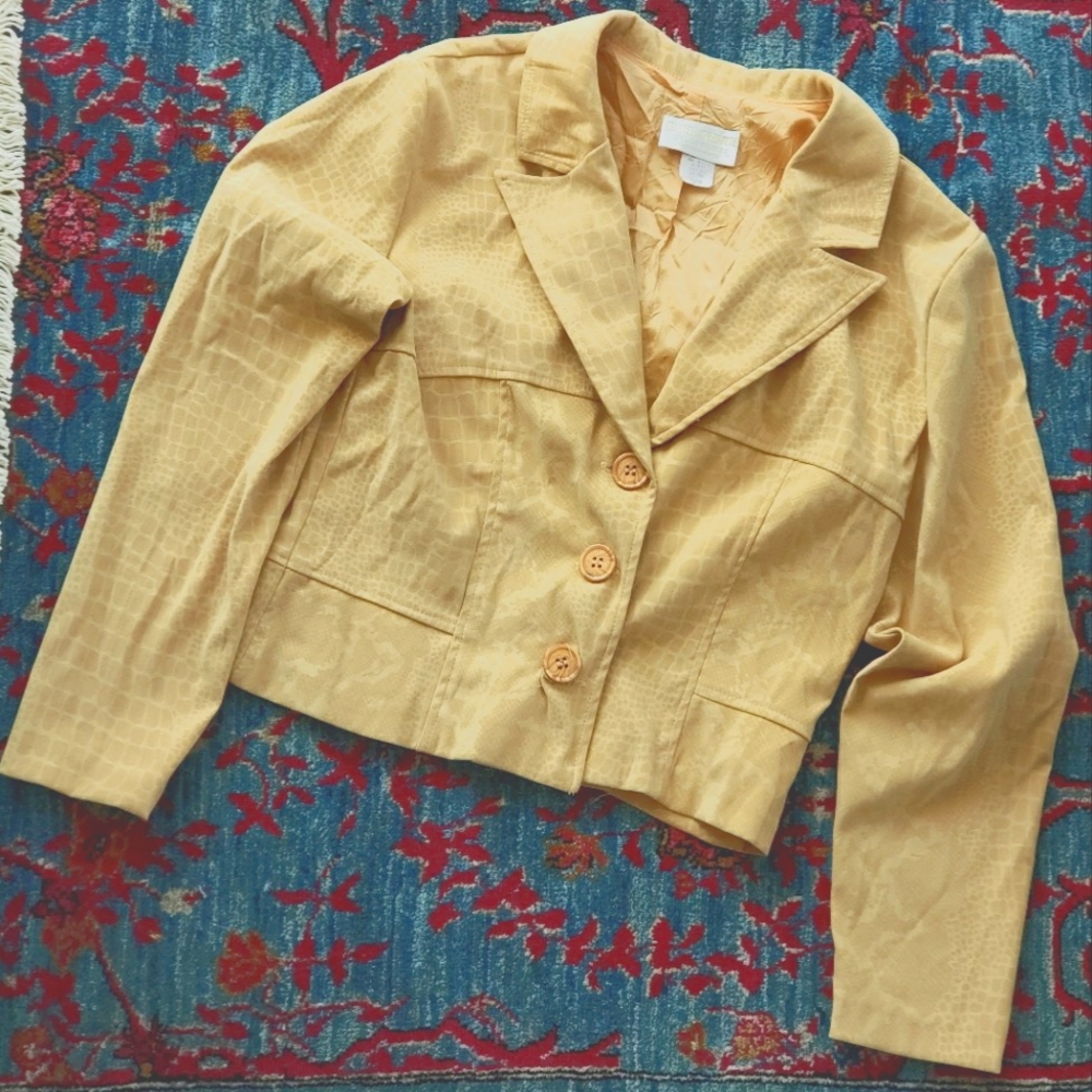 Vintage snakeskin print cropped jacket